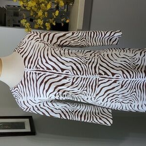 J.McLaughlin,  dress, brown, and white animal print. Size medium. 3/4 sle…